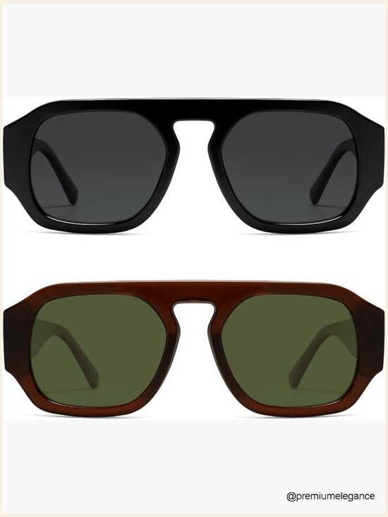 Polarized Retro Square Sunglasses UV400 Protection main image 7